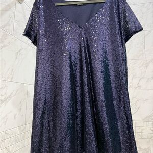 Lulus Navy Sequin Dress
